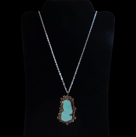 Oxydized turquoise pendant