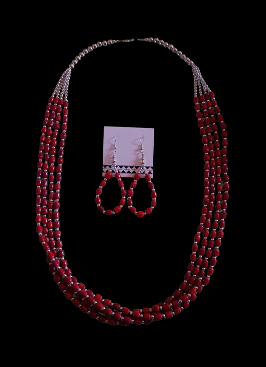Necklace and earrings